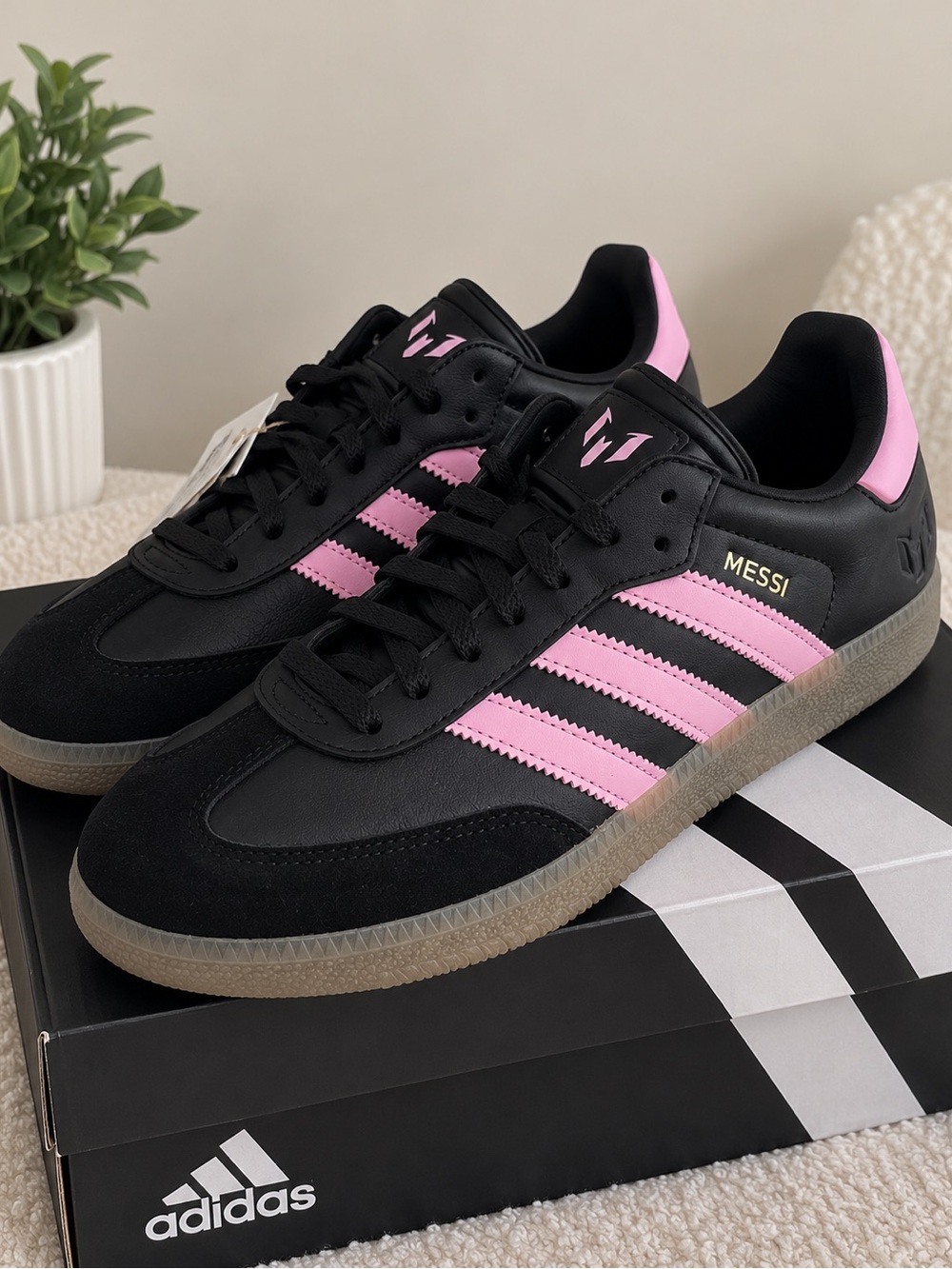 adidas Women’s Black & Pink Messi Sneakers